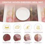 HASTHIP® 6Pcs Dining Table Placemats PVC Insulation Dining Placemats Creative Weaving Embossing Waterproof Dining Placemats, 17.7x11.8cm