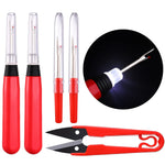HASTHIP Embroidery Sewing Kit for Crafting with 2 LED Seam Rippers and Trimming Scissors | Stainless Steel Blades for Women