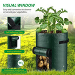 HASTHIP Plant Grow Bags for Tomatoes Peppers and Strawberries featuring Roll Up Flap & Handles | 4 Pack 10 Gallon Durable PE Reusable Planter Bags