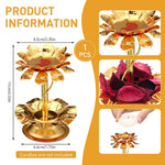 HASTHIP Candle Holder for Puja and Meditation with 4.3 in Metal Lotus Design | Home Decor