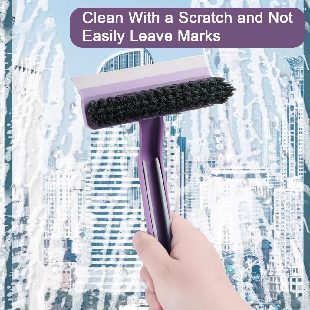 HASTHIP Tile Floor Cleaning Brush for Kitchen and Bathroom with 9.4 in Handheld Design | Rotatable 2 in 1 Scrub Brush and Built in Hair Tweezer