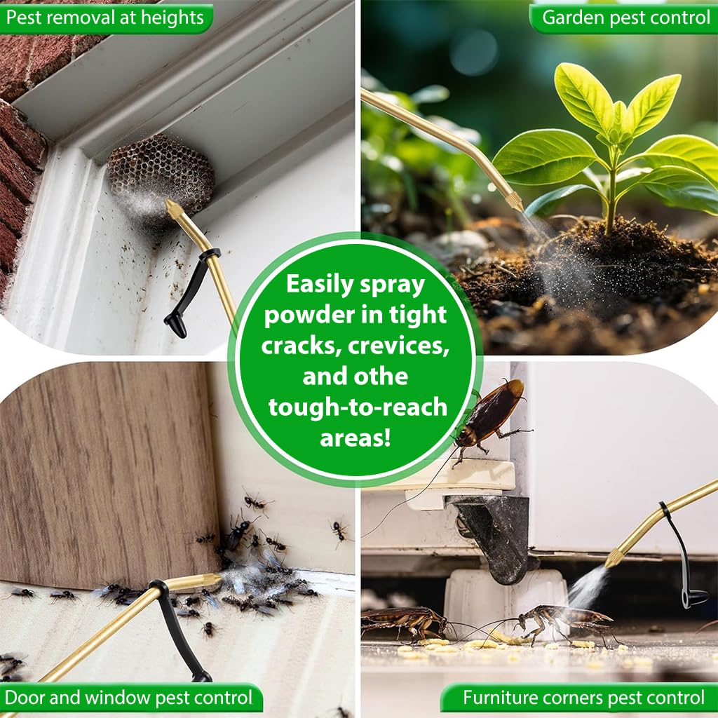 HASTHIP Silicone Powder Sprayer for Pest Control with Curved Metal Tip and Long Nozzle | Precise Squeeze Applicator for Garden and Household Use