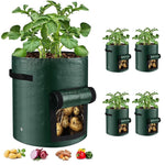 HASTHIP Plant Grow Bags for Tomatoes Peppers and Strawberries featuring Roll Up Flap & Handles | 4 Pack 10 Gallon Durable PE Reusable Planter Bags