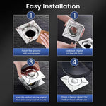 HASTHIP Pop up Bathroom Floor Drain with Foot Operated Button and Copper Core | Anti Odor Rust Resistant Square Replacement