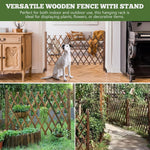 HASTHIP Planter Hanging Rack for Garden or Balcony with Expandable Wooden Fence 160cm x 50cm