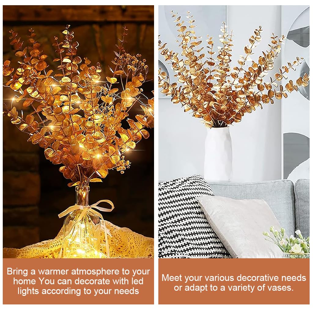 HASTHIP® 20Pcs Artificial Eucalyptus Stems Artificial Plants Home Decor, Faux Eucalyptus Leaves Greenery Branches Artificial Flowers for Decoration, Arrangement, Wedding, Home, 16" (Vase Not Included)