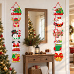 HASTHIP Christmas Hanging Banners with Santa and Penguin Designs, Lightweight Cardstock, Set of Two