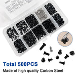 HASTHIP® 500Pcs Phillips Head Screws M2/M2.5/M3 Phillips Head Screws Kit Laptop Repairing Screws Accessories, Phillips Screw Kit with Box & Screwdriver