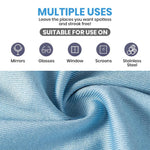 HASTHIP Microfiber Cleaning Cloths for Kitchen and Bathroom with Ultra Fine Fibers 6 Pcs 40x40cm Blue