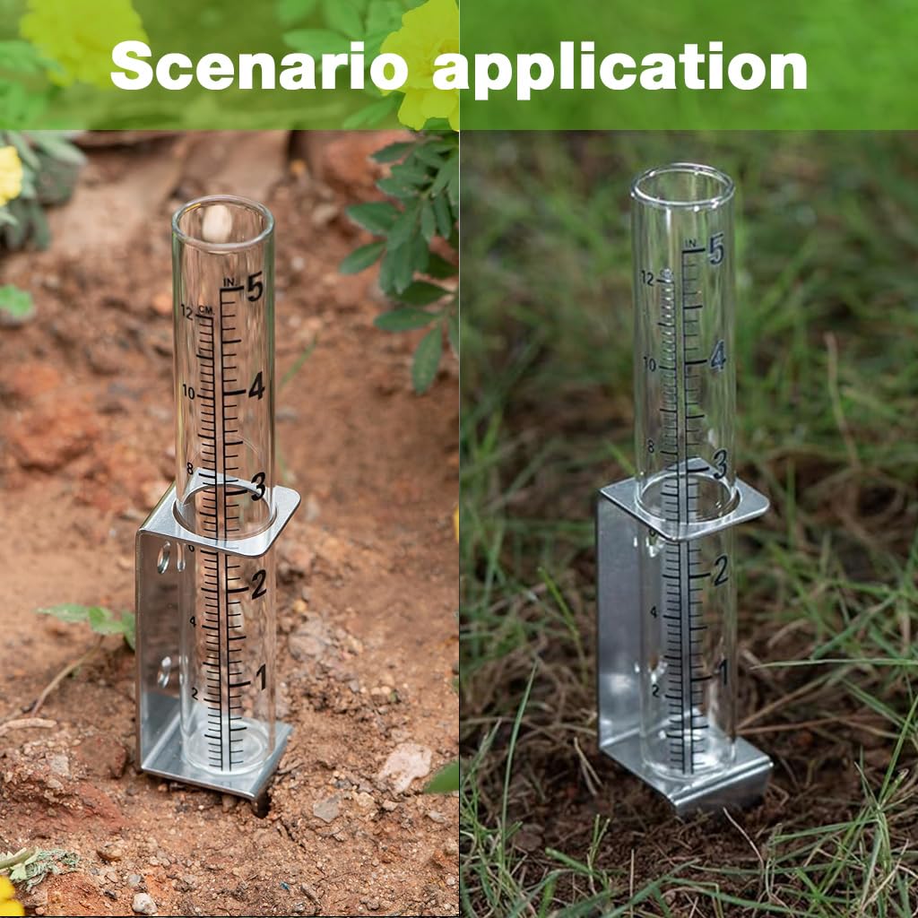HASTHIP Rain Gauge for Weather Monitoring and Farming with 12cm Cylinder and Metal Wall Mount