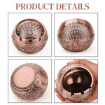 HASTHIP Peacock Ashtray for Home and Car with Closing Lid and 3 Grooves | Zinc Alloy 10x10x9cm