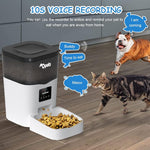 HASTHIP® L Wi-Fi Automatic Dog Cat Feeder App Control -Enabled Smart Cat Food Dispenser with Portion Control & Timer Setting, Dogs Feeder 1-10 Meals, Voice Record