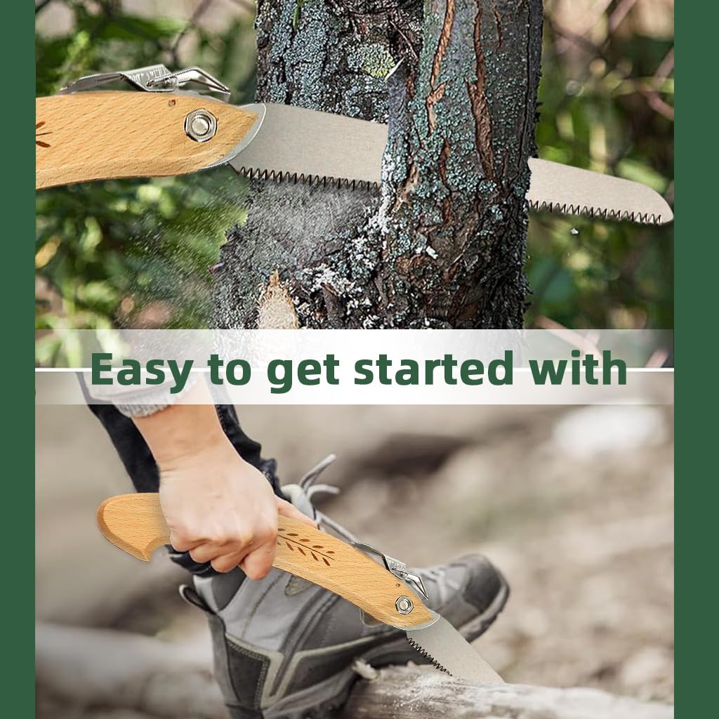 HASTHIP Folding Pruning Saw for Gardening and Camping with Beech Handle & Safety Lock