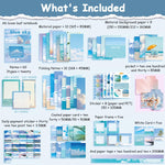 HASTHIP Journal Kit for Scrapbooking and Planner Decoration with 150 pcs Blue Sky Theme | DIY Craft Supplies for Artists and Crafters