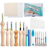 HASTHIP Embroidery Punch Needle Kit for DIY Crafting with Wooden Handle Tools | 35 Pcs Set