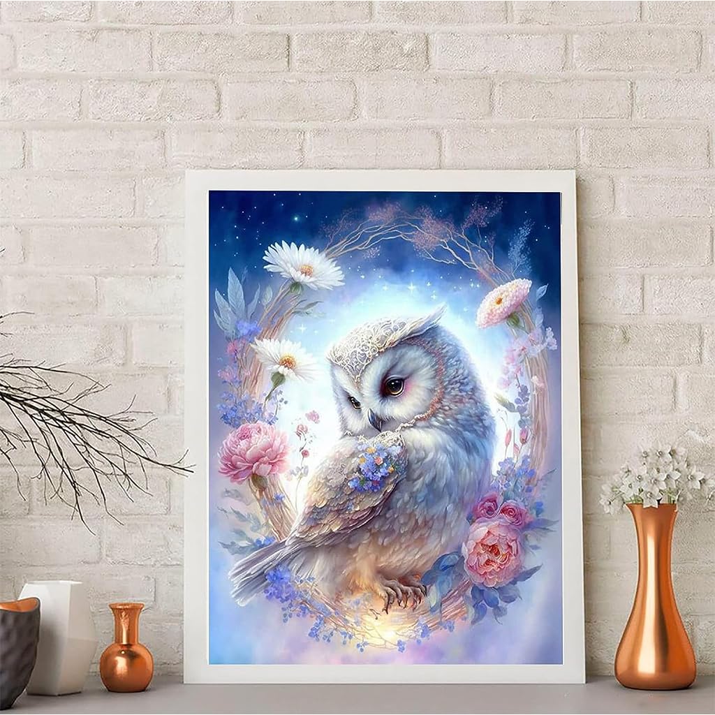 HASTHIP Diamond Painting Kit for Home Decor including 11.8x15.7in Owl Art | Gift for Kids & Adults