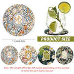 HASTHIP Coasters for Table Decor featuring 4.7 in Round Anti Slip Rubber Base | Nordic Floral Print