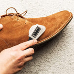 HASTHIP 3 in 1 Suede Shoe Cleaner Brush for Boots with Brass and Nylon Bristles | Hangable Design