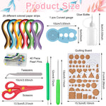 HASTHIP Paper Quilling Kit for DIY Crafts featuring 30 Color Strips and Tool Set | Multicolor