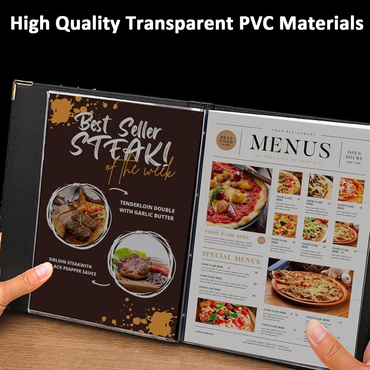 HASTHIP® Leather Hard Cover Menu Cover