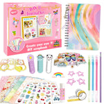 HASTHIP® DIY Journal Kit for Girls Ages 8-12, 60+pcs Journal Set for Teenage Girls Ages 8-12 Scrapbook & Diary Kits, Journaling Art Crafts Kit Teen 8-10-12 Year Old Girl Birthday Gifts