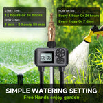 HASTHIP Smart Garden Watering Timer with 2 Outlets and LCD Display | IP55 Waterproof Outdoor Use