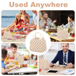 HASTHIP Lunch Bag for Office with 9L Capacity and Dual Zipper | Corduroy Beige Tote