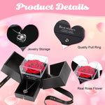 HASTHIP Rose Flower Necklace Gift Set for Valentine’s Day and Mother’s Day | 2PCS Preserved Eternal Rose
