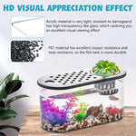 HASTHIP® Plastic Fish Tank, Narrow Aquarium, Modern Transparent Fish Bowl, Desktop Goldfish Tank, Clear Betta Fish Tank, Portable Fish Tank with Oxygen Pump Hole