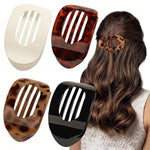 HASTHIP® 4Pcs Womens Hair Claw Clips Stylish Round Duckbill Clips for Half-Up Hair, Ponytails & Updos Durable Snag-Free Acrylic Barrettes