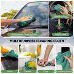 HASTHIP Microfiber Cleaning Cloth for Kitchen with Pre Cut Tear Away Design 15 Count 25x60cm Green