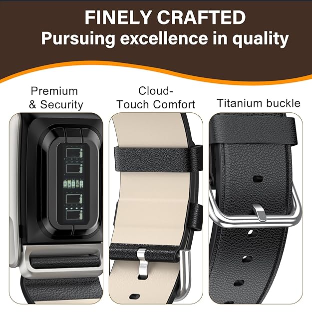 HASTHIP® PU Leather Replacement Band for Whoop 5.0 Life Fitness Tracker, Adjustable Soft Faux Leather Wrist Strap with Metal Clasp, Fashion Business Fitness Watch Band for Men