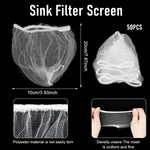 HASTHIP Kitchen Sink Strainer with 50 Pcs Mesh Bags featuring 2 in 1 Folding Frame | Stainless Steel Rack for Space Saving Cleaning