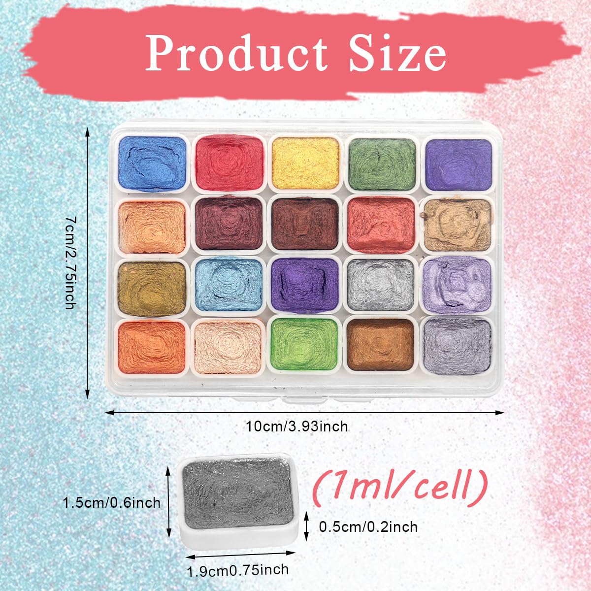 HASTHIP Metallic Pigments for DIY Art and Craft with 20 Vibrant Colors | Easy Blend Formula