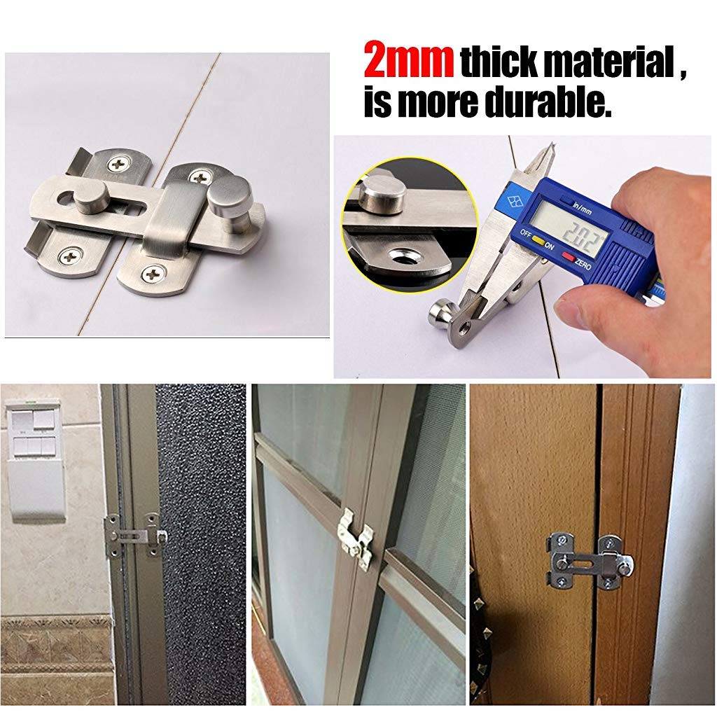 201 Stainless Steel Flip Door Latch - 51x48mm Gate Hasp Slide Lock For Gates & Doors
