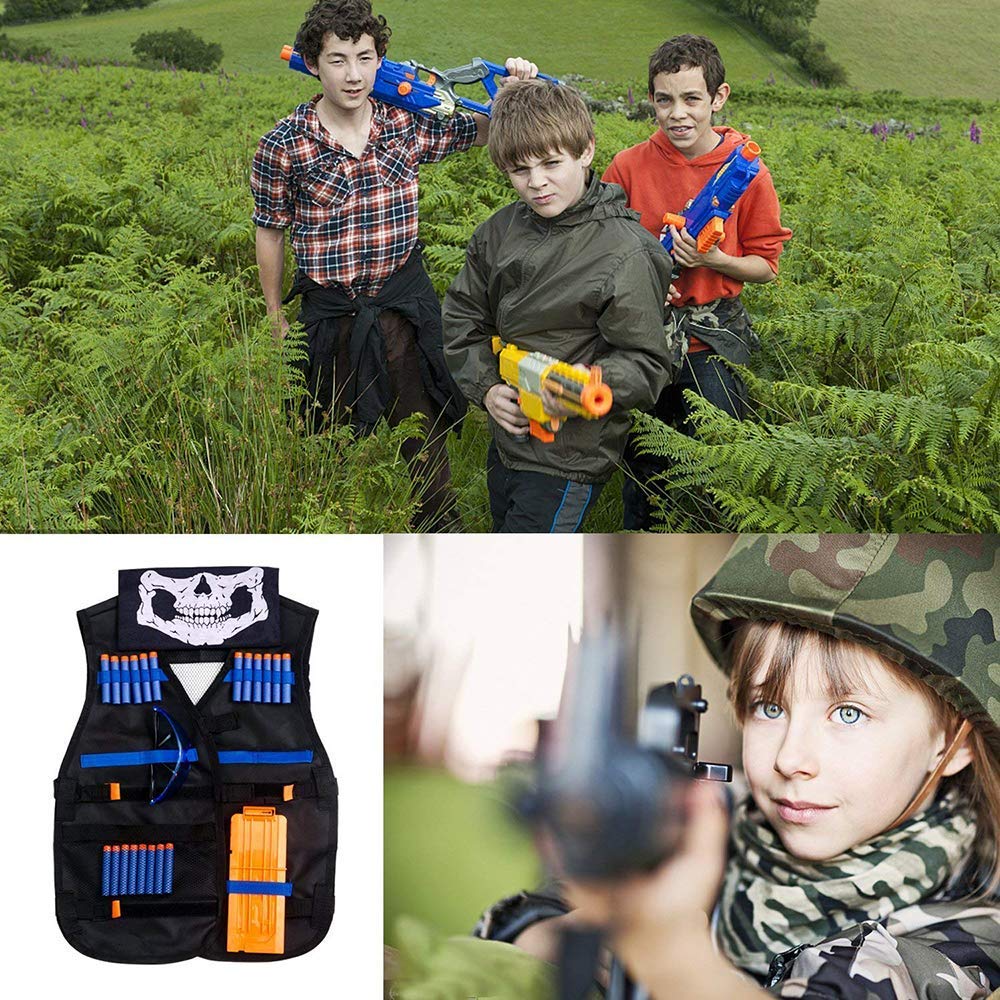Tactical Vest Kit Compatible With Nerf Guns N-Strike Elite Series Protective Glasses -Blue (1Set), Kid