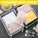 HASTHIP Clothing Storage Bags for Travel and Home with Zip Lock | 10 Pcs Matte PEVA Daisy Print