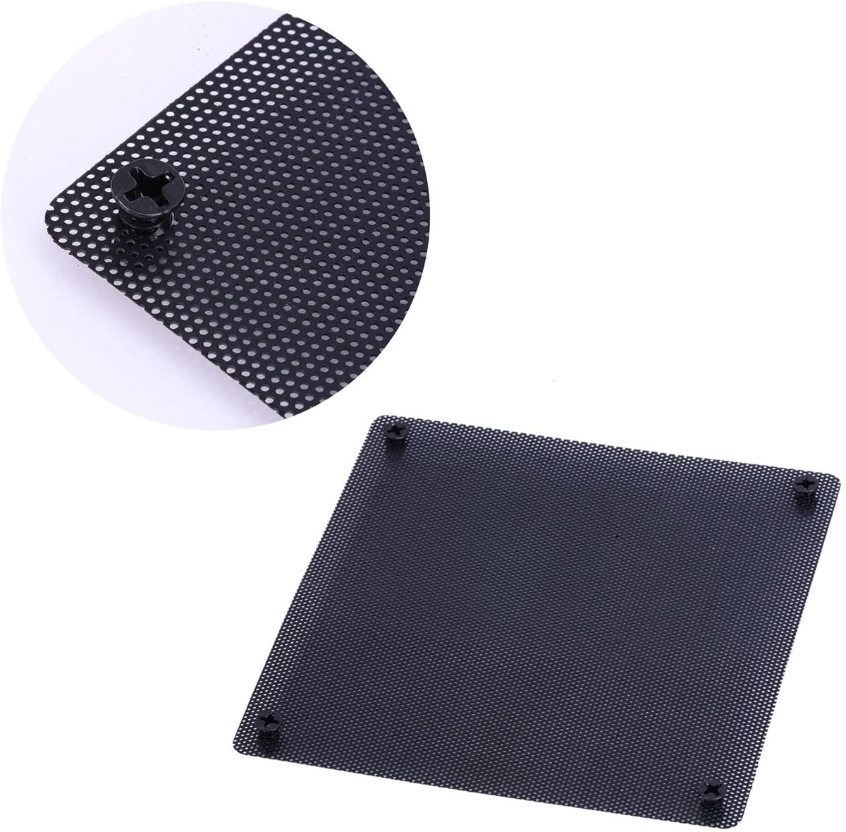 HASTHIP PC Fan Dust Filter for 120mm Case Fans with 20 Screws and PVC Mesh Cover | 5 Pack