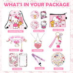HASTHIP Kawaii Sanrio Stationery Set for Kitty Lovers with 12Pcs Accessories | Kids Gift
