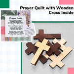 HASTHIP Prayer Quilt for Emotional Support featuring 3.9 in Size with Cross Inside | Comfort Gift