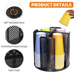 HASTHIP Cup Holder for Coffee Stations featuring 4 Compartment Rotating Organizer | Desk Use