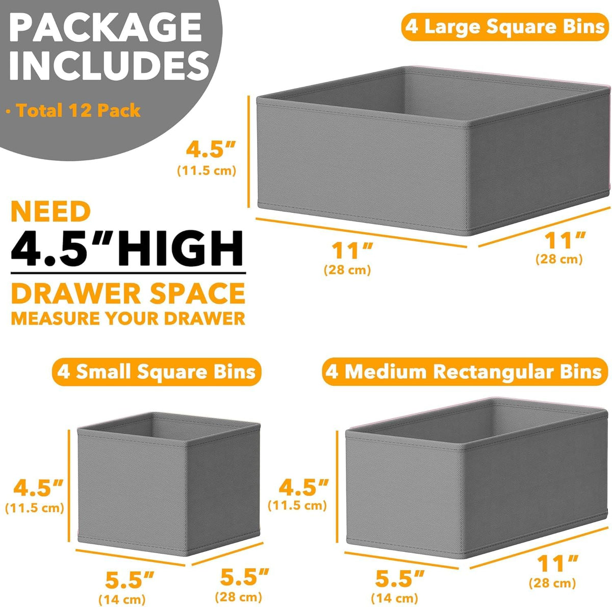 HASTHIP Kleiderschrank Organizer for Clothes with 12 Pack Collapsible Design | Fabric Storage Boxes