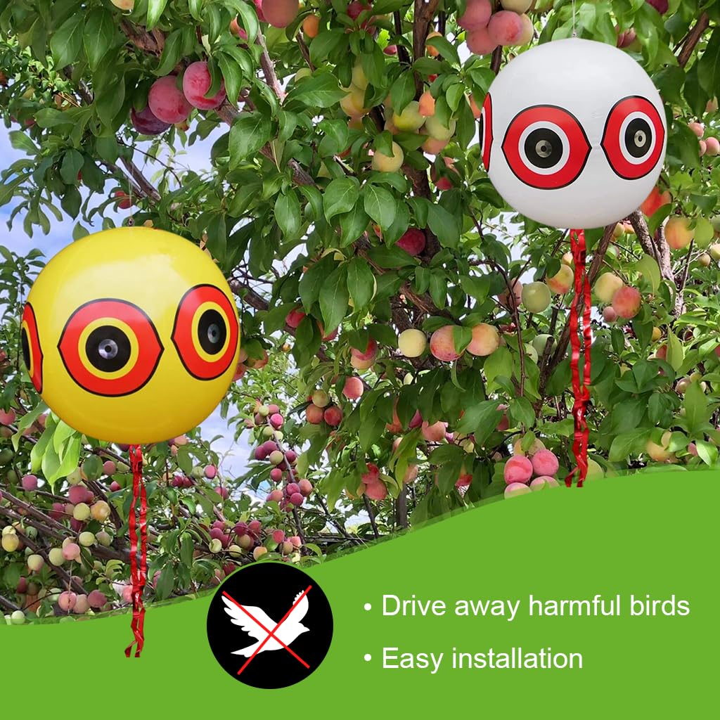 HASTHIP Bird Repelling Balloons for Gardens and Fruit Trees 3 pcs 40 cm | Visual Predator Eye Deterrent