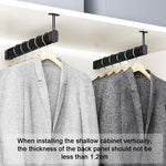 HASTHIP Wardrobe Hanger Rod for Under Shelf Storage with Adjustable Spacing and 11.8 in Aluminum Bar