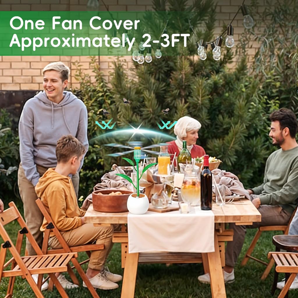 HASTHIP Electric Fly Repellent Fan for Dining Table with Twin Soft Blades 10.2 in | Battery Operated