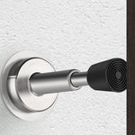 HASTHIP® Adjustable Door Stopper with Hydraulic Buffer,Heavy-Duty Door Stop for Wall and Floor,Rubber Bumper Protector Wedge Stop Alarm Silver