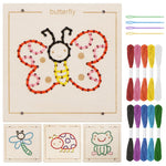 HASTHIP® Insect Themed Sewing Kit for Kids, Montessori Bug Lacing Toys Ages 3-5, Fine Motor Skills Educational Threading Board with Butterfly Design, Preschool Science Learning Toy Gift