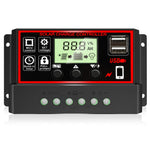 HASTHIP Solar Charge Controller for 12V 24V Panels with LCD Display & Dual USB 20A | Intelligent Battery Regulator