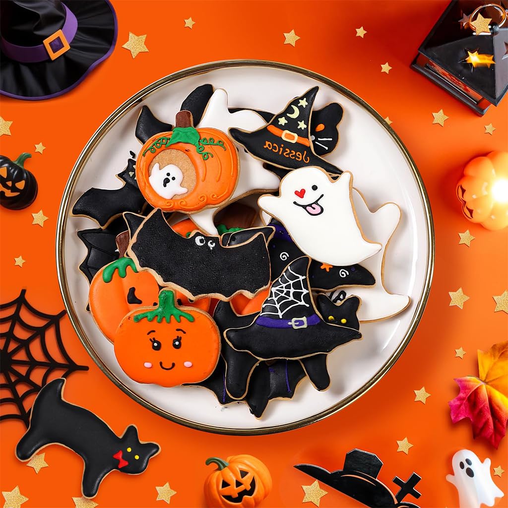 HASTHIP Halloween Cookie Cutters Set for Baking with 7pcs Stainless Steel Molds | Fun Shapes
