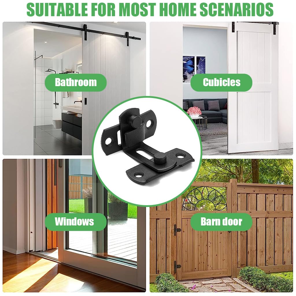HASTHIP Door Latch Lock for Home and Barn featuring 90 Degree Sliding Mechanism | 2 Pack 304 Stainless Steel